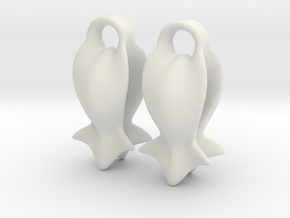 "A fish tail" Earrings in White Natural Versatile Plastic