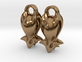 "A fish tail" Earrings in Natural Brass