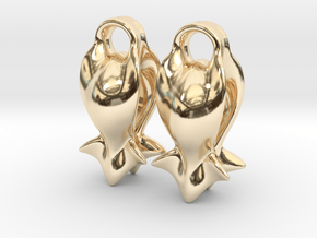 "A fish tail" Earrings in 14k Gold Plated Brass