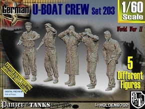 1/60 German U-Boot Crew Set203 in Smooth Fine Detail Plastic