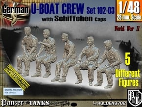 1/48 German U-Boot Crew Set102-03 in Smooth Fine Detail Plastic