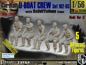 1/56 German U-Boot Crew Set102-03 in Tan Fine Detail Plastic