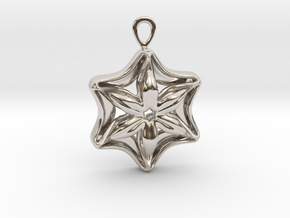 "In full bloom" Pendant in Rhodium Plated Brass