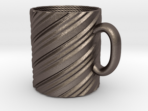 Twisty mug in Polished Bronzed Silver Steel