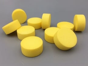Cylindrical Coin Set - Ratio 1 : 7/3 in Yellow Processed Versatile Plastic