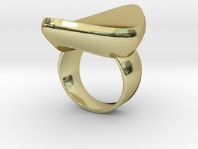 Ship shaped ring in 18k Gold Plated Brass: 5.5 / 50.25