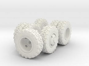 1/64 Scale 18in Off-Road Wheel Set in White Natural Versatile Plastic