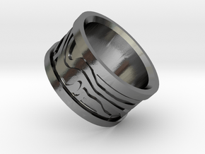 Damascus Ring (random pattern) in Polished Silver