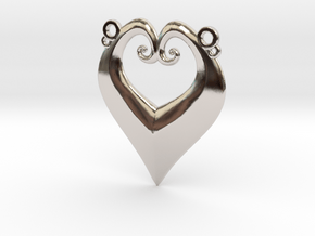 Heart-y IC Pendant in Rhodium Plated Brass
