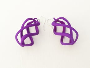 Twisty - Earrings in Nylon Plastic in Purple Processed Versatile Plastic