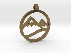Texas 4000 Rockies Route Pendant in Polished Bronze