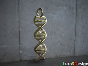 DNA Double Helix Pendant in Polished Bronzed Silver Steel