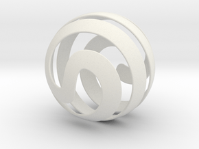  Sphere  in White Natural Versatile Plastic