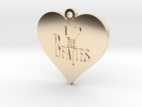 I Love The Beatles pendant in 14K Yellow Gold