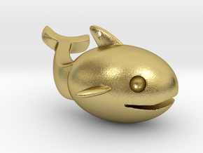 Whale 5 cm in Natural Brass