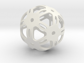 Well Rounded Symmetrical Sphere  in White Premium Versatile Plastic: Medium