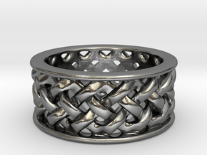Knotwork Ring - complex in Polished Silver: 4 / 46.5