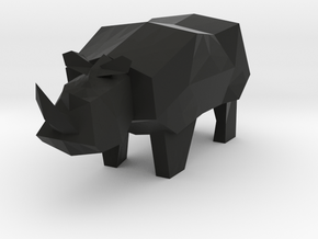 Rocky the Rhino  in Black Natural Versatile Plastic: Medium
