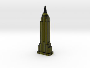 Empire State Building - Black w Yellow windows in Full Color Sandstone