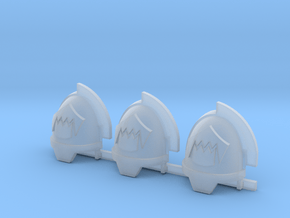 Toothed Mouth Gravus shoulder pads R in Tan Fine Detail Plastic