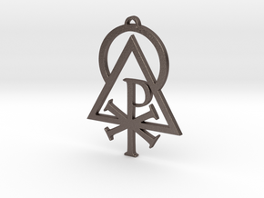 Sigil of the Logos Pectoral Pendant in Polished Bronzed Silver Steel
