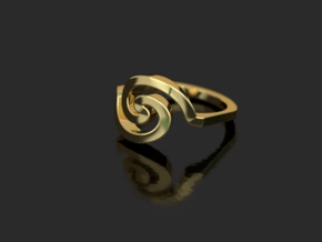 Bold Archimedes Spiral Ring, Size 8 in Polished Bronze
