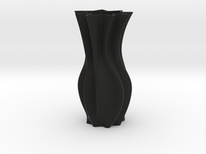 Tall Wave Vase ( 15-30cm  /  6-12" ) in Black Natural Versatile Plastic: Small
