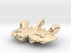 The dreaded Space-Manta-Ray in 14k Gold Plated Brass