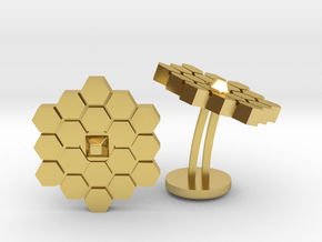 James Webb Space Telescope Wedding Cufflinks in Polished Brass