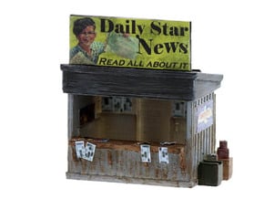 Newspaper Stand HO Scale in White Natural Versatile Plastic