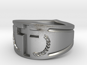 Crusader's Ring in Natural Silver: 10 / 61.5
