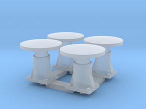 4 Round Buffers for CIE Container wagons in Smooth Fine Detail Plastic