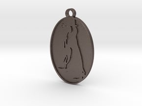 Penguin keychain in Polished Bronzed Silver Steel