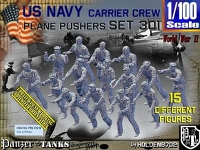 1/100 USN Carrier Deck Pushers Set301 in Tan Fine Detail Plastic