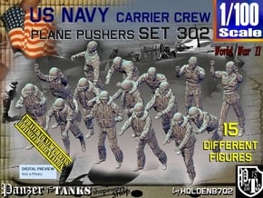1/100 USN Carrier Deck Pushers Set302 in Tan Fine Detail Plastic