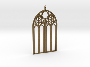 Neo-Gothic Arch Pendant in Natural Bronze