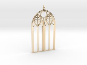 Neo-Gothic Arch Pendant in 14K Yellow Gold