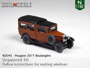 Peugeot 201 T Boulangère (N 1:160) in Tan Fine Detail Plastic