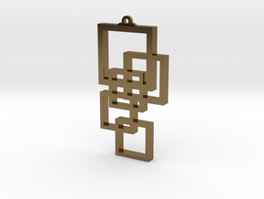 Squares Pendant in Polished Bronze