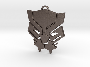 Black Panther Pendant in Polished Bronzed Silver Steel