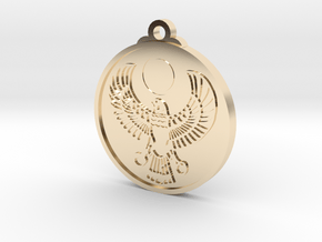 Egyptian RA Falcon Pendant in 14k Gold Plated Brass