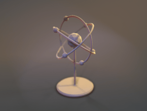 Atom Model in White Natural Versatile Plastic