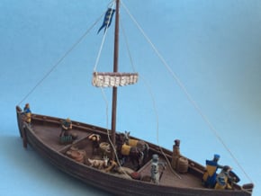 Medieval cargo ship, Knarr in White Natural Versatile Plastic