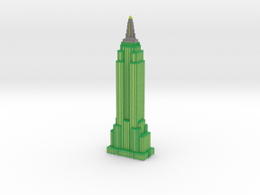 Empire State Building - Green w White windows in Full Color Sandstone