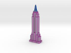 Empire State Building - Purple w White windows in Full Color Sandstone
