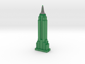 Empire State Building - Dark Green w White Windows in Full Color Sandstone