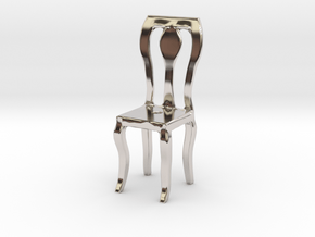 Dining Chair in Rhodium Plated Brass: Small