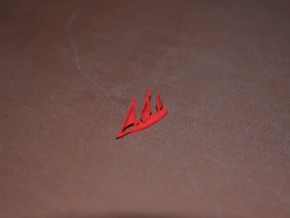 Crimson Corsair Ship in Red Processed Versatile Plastic: Small