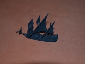 Pirate Commander Ship in Black Natural Versatile Plastic: Large