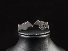 Batman cufflinks - v2 in Polished and Bronzed Black Steel